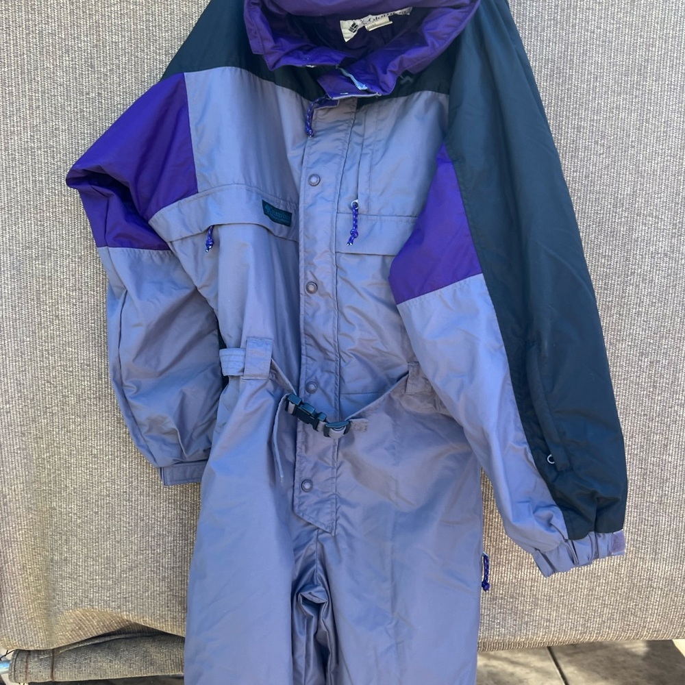 Columbia one piece Snowboarding 90's Ski suit With Hoodie Men’s Sz M